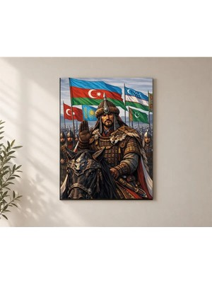 Çetin Kardeşler At Üzerinde Savaşçı Duvar Dekoru Ahşap Mdf Baskı Tablo Mdf Tablo