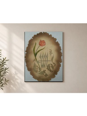 Çetin Kardeşler Lale Kalemiş Hediyelik Duvar Dekoru Ahşap Mdf Baskı Tablo Mdf Tablo
