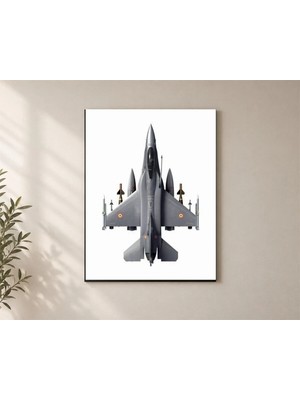 Çetin Kardeşler F-16 Savaş Uçağı Duvar Dekoru Ahşap Mdf Baskı Tablo Mdf Tablo