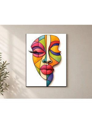 Çetin Kardeşler Kubizm ve Soyut Sanat Geometrik Şekilli Soyut Duvar Dekoru Ahşap Mdf Baskı Tablo Mdf Tablo