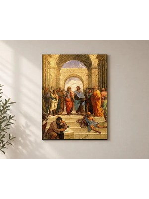 Çetin Kardeşler Sokrates ve Öğrencileri Duvar Dekoru Ahşap Mdf Baskı Tablo Mdf Tablo