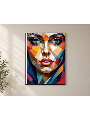 Çetin Kardeşler Kübizm ve Soyut Sanat Mirela Geometrik Duvar Dekoru Ahşap Mdf Baskı Tablo Mdf Tablo