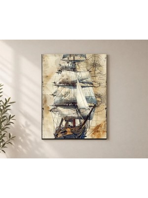 Çetin Kardeşler Denizci Gemi Duvar Dekoru Ahşap Mdf Baskı Tablo Mdf Tablo