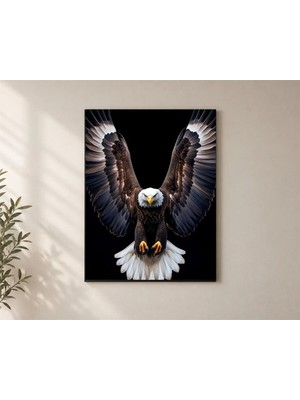 Çetin Kardeşler Kartal Kuş Baykuş Desenli Duvar Dekoru Ahşap Mdf Baskı Tablo Mdf Tablo