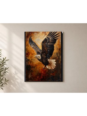 Çetin Kardeşler Kartal Kuş Baykuş Kanatları Duvar Dekoru Ahşap Mdf Baskı Tablo Mdf Tablo