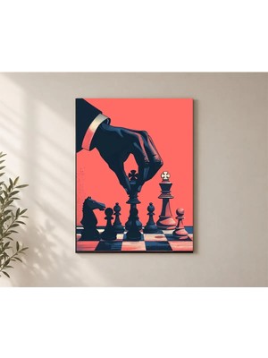 Çetin Kardeşler Satranç Şah Figürü El Duvar Dekoru Ahşap Mdf Baskı Tablo Mdf Tablo