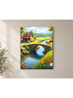 Çetin Kardeşler Köy Evi ve Köprü Salon Ahşap Mdf Baskı Tablo Mdf Tablo