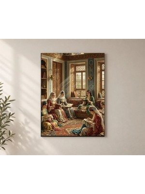 Çetin Kardeşler Kadınlar Kitap Okuma Salon Ahşap Mdf Baskı Tablo Mdf Tablo