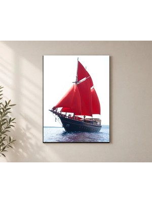 Çetin Kardeşler Yelkenli Tekne Salon Ahşap Mdf Baskı Tablo Mdf Tablo