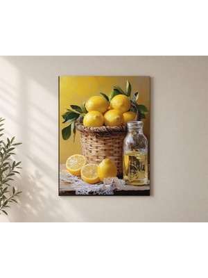 Çetin Kardeşler Limonlar Sepeti ile Mutfak Ahşap Mdf Baskı Tablo Mdf Tablo