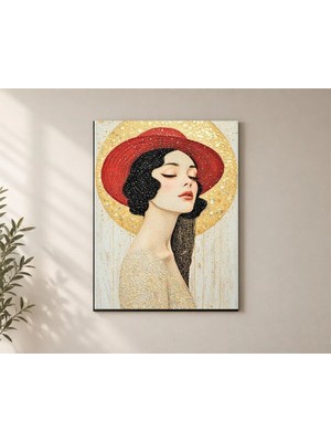 Çetin Kardeşler Kadın Şapka Duvar Dekoru Ahşap Mdf Baskı Tablo Mdf Tablo