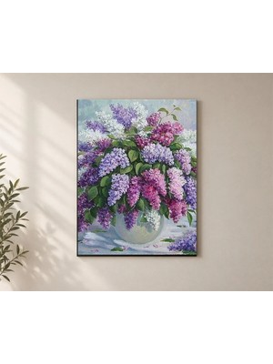 Çetin Kardeşler Sümbül Çiçekleri Vazosu Salon Ahşap Mdf Baskı Tablo Mdf Tablo