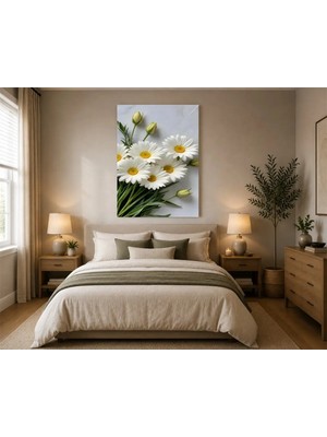 Çetin Kardeşler Daisy Çiçekleri Duvar Dekoru Ahşap Mdf Baskı Tablo Mdf Tablo
