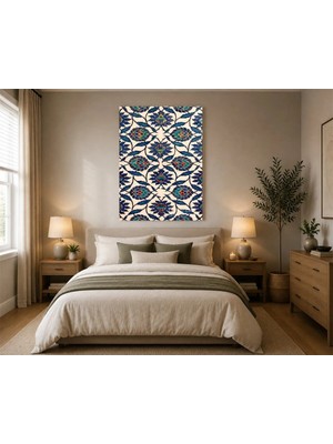 Çetin Kardeşler Iznik Çinisi Desenli Duvar Dekoru Ahşap Mdf Baskı Tablo Mdf Tablo