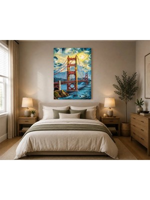 Çetin Kardeşler Golden Gate Köprüsü Duvar Dekoru Ahşap Mdf Baskı Tablo Mdf Tablo