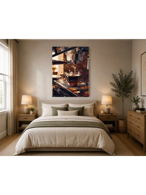 Çetin Kardeşler Espresso Makinesi ve Kahve Salon Ahşap Mdf Baskı Tablo Mdf Tablo