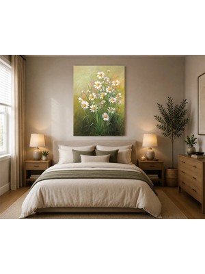 Çetin Kardeşler Daisy Çiçekli Duvar Dekoru Ahşap Mdf Baskı Tablo Mdf Tablo