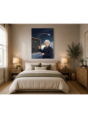 Çetin Kardeşler Albert Einstein Formülleriyle Duvar Dekoru Ahşap Mdf Baskı Tablo Mdf Tablo