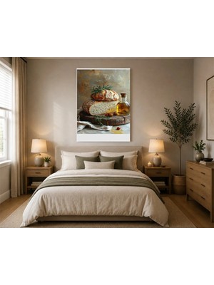 Çetin Kardeşler Ekmek ve Zeytinyağı Salon Ahşap Mdf Baskı Tablo Mdf Tablo