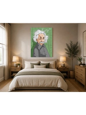 Çetin Kardeşler Albert Einstein E=mc² Duvar Dekoru Ahşap Mdf Baskı Tablo Mdf Tablo