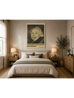 Çetin Kardeşler Albert Einstein Hayal Duvar Dekoru Ahşap Mdf Baskı Tablo Mdf Tablo