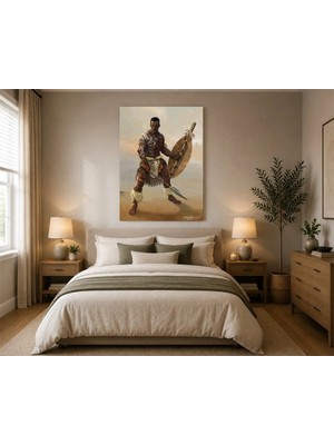 Çetin Kardeşler Afrika Savaşçı Erkek Duvar Dekoru Ahşap Mdf Baskı Tablo Mdf Tablo