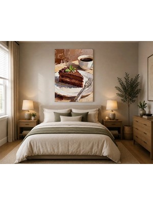 Çetin Kardeşler Çikolatalı Pasta ve Kahve Salon Ahşap Mdf Baskı Tablo Mdf Tablo
