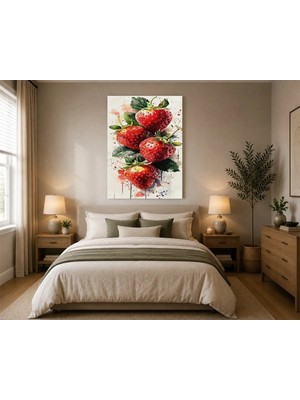 Çetin Kardeşler Çilek Yaprakları Duvar Dekoru Ahşap Mdf Baskı Tablo Mdf Tablo