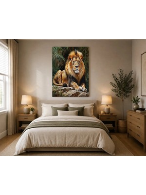 Çetin Kardeşler Aslan Kaya Detaylı Duvar Dekoru Ahşap Mdf Baskı Tablo Mdf Tablo