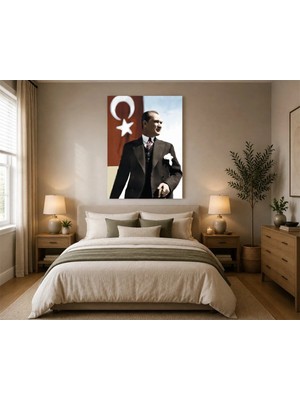 Çetin Kardeşler Atatürk Portresi Duvar Dekoru Ahşap Mdf Baskı Tablo Mdf Tablo