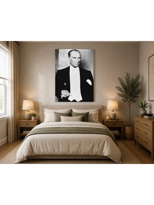 Çetin Kardeşler Atatürk Portresi Salon Ahşap Mdf Baskı Tablo Mdf Tablo