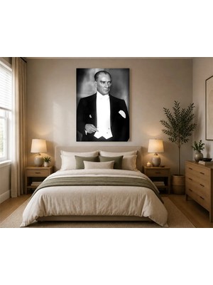 Çetin Kardeşler Atatürk Portresi Salon Ahşap Mdf Baskı Tablo Mdf Tablo