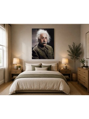 Çetin Kardeşler Albert Einstein Yüzü Duvar Dekoru Ahşap Mdf Baskı Tablo Mdf Tablo
