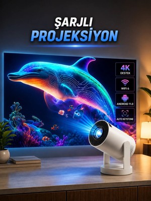 Epilons Taşınabilir Sinema Oyun Projektörü Akıllı Projeksiyon Android 11