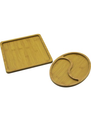 Str Store Ahşap Sunum Tepsisi - Kare ve Dalgalı Oval Model