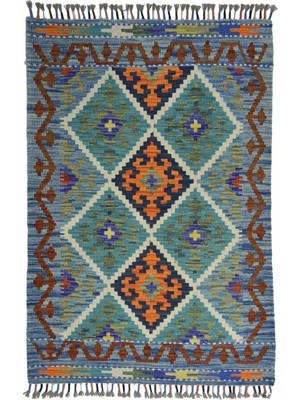 Kilim Co. Afgan Kilim, Yünden El Dokuma Geometrik Desenli 85X125 cm (1.06 M²)