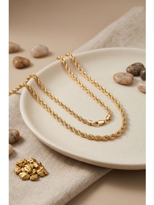 MiraLive cm Burgu Zincir Model Gold Renk 50 cm Kadın Kolye TJ-BKO11217