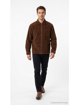 Jack & Jones Erkek Kadife Fermuarlı Overshirt Gömlek Ceket Jortoronto Cordudoy Cepli Uzun Kollu Relaxed Fit