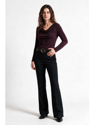 Masha Kate Siyah Flare Pantolon