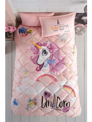 Clasy %100 Pamuk Tek Kişilik Uyku Seti (Lastikli Çarşaf) Daisy Pink Dreams V1 Pudra