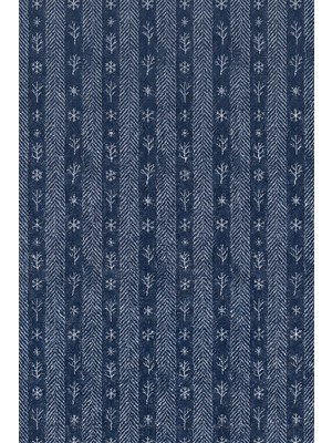 Rugzella Kış Halısı Lacivert Gri Balıksırtı Tweed Desenli Iskandinav Soyut Yıkanabilir Halı