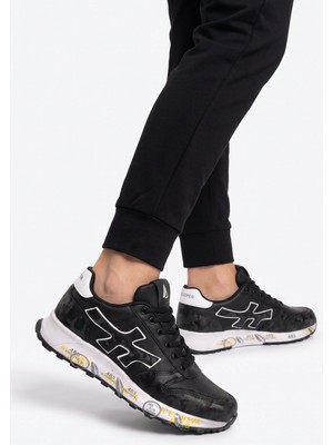 Mc Jamper Siyah-Beyaz Bağcıklı Rahat Memory Foam Taban Erkek Yürüyüş ve Spor Ayakkabı Sneaker 2444 Cilt
