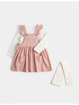 Marks & Spencer Peter Rabbit™ Pamuklu Bebek Elbise ve Külotlu Çorap Takımı