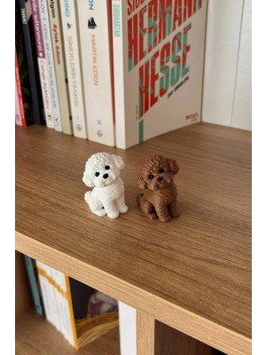 Rumon Mini 2'li Sevimli Köpek Biblosu | Dekoratif Masa ve Raf Süsü