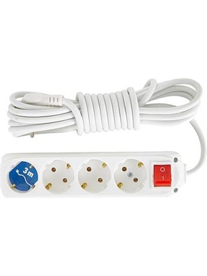 Almera 4lü Anahtarlı 3mt Topraklı Priz (9200203)