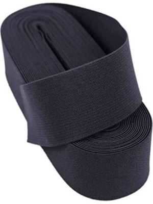 Geniş Paça Lastik Siyah 10 Metre 3 cm Genişlik