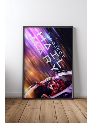 Project Hail Mary Astronot Tasarım 1 Çerçeveli Tablo Poster Film Odası Duvar Dekoru