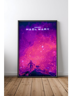 Project Hail Mary Astronot Tasarım 5 Çerçeveli Tablo Poster Film Odası Duvar Dekoru