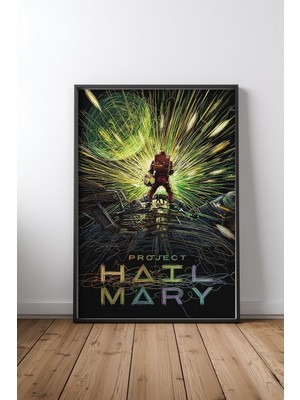Project Hail Mary Astronot Tasarım 2 Çerçeveli Tablo Poster Film Odası Duvar Dekoru