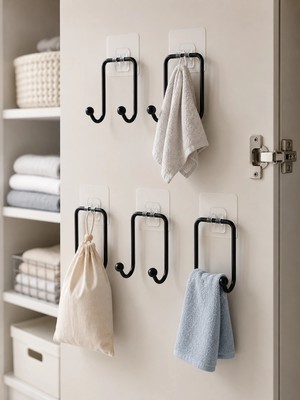 Çok Amaçlı 5'li Yapışkanlı Askı Seti Mutfak Banyo